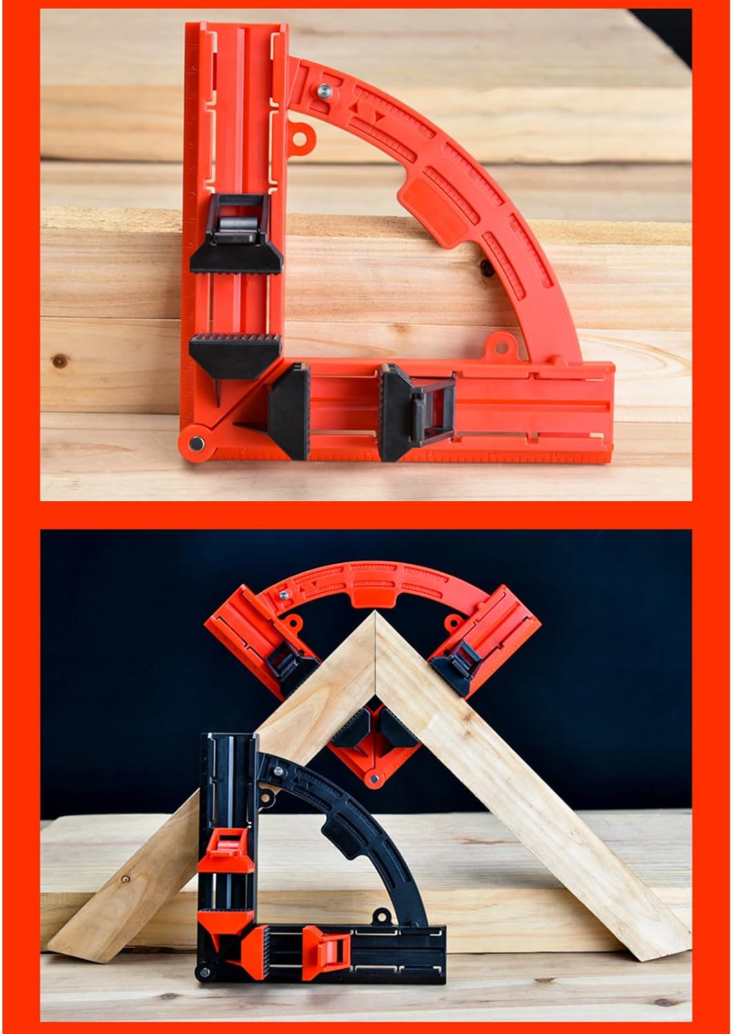 Woodworking Tools 90 Degree Angle Clamp Dual-Scale Picture Frame Carpentry Clamps Corner Wooden Clamp Adjustable Woodworking Tools for Workbench Clamp