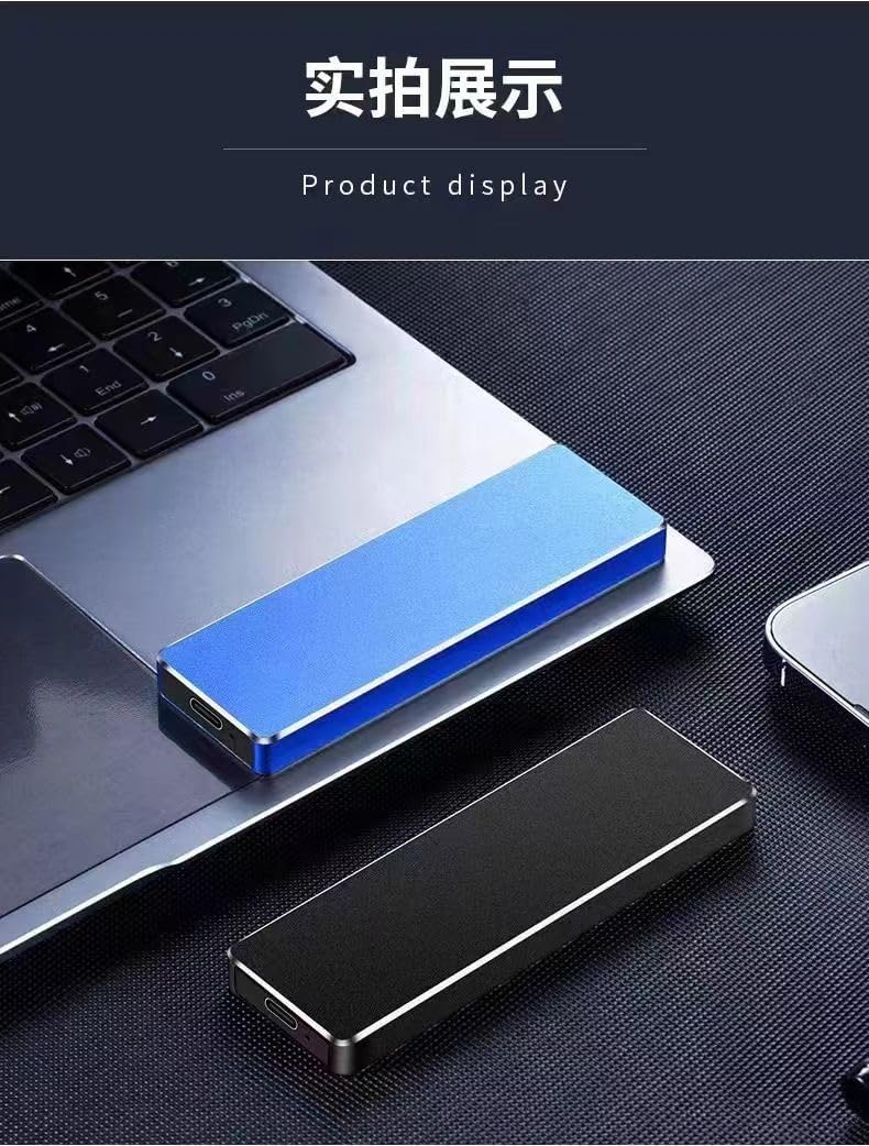 2TB External Hard Drive Portable Solid State Drive Portable External Hard Drive USB3.1 for PC, Mac, Desktop,Chromebook(2TB Gold)