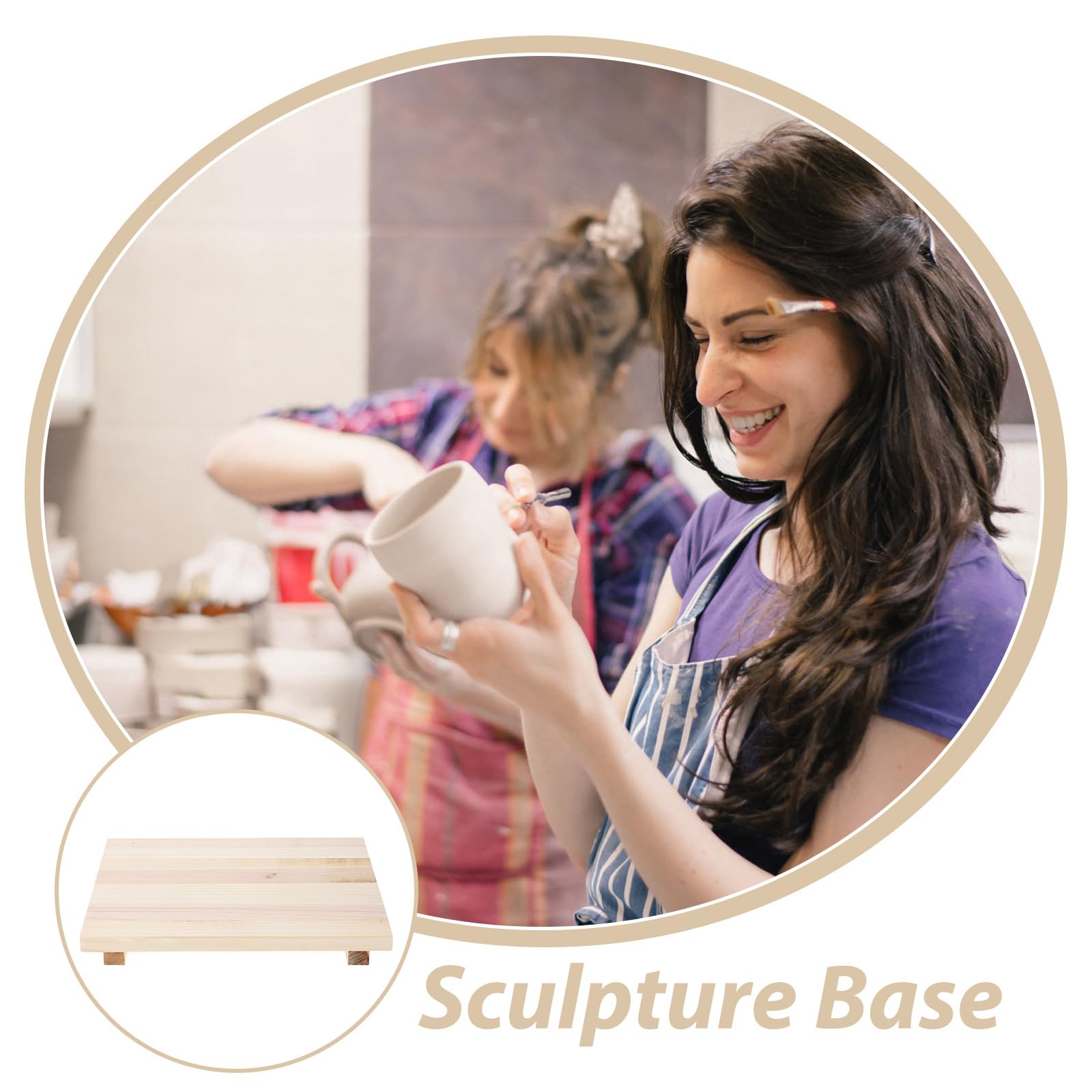 Didiseaon Tavola di Argilla in Legno 2 Pezzi per Scultura Ceramica Assorbente e Resistente Base Naturale per Modellare e Asciugare Argilla Artigianale