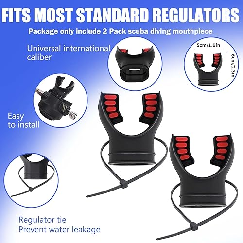 Miniatura 10 de Boquilla de buceo, boquilla de silicona para esnórquel de repuesto con lazo regulador, se adapta a la mayoría de los reguladores estándar,