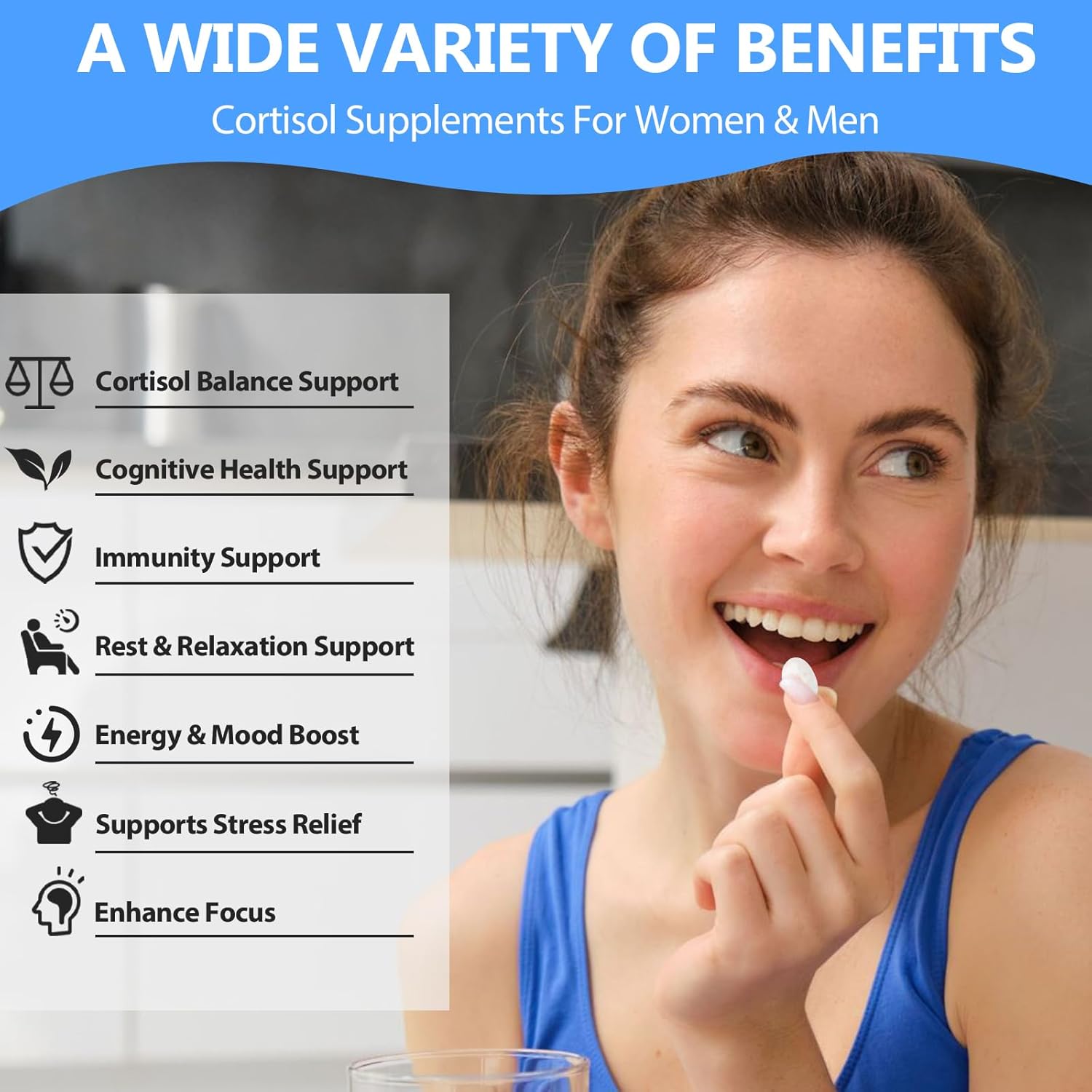 SCOLA Cortisol Supplement for Women and Men with Magnesium, Ashwagandha/L-Theanine, Cortisol Detox Manager, Cortisol Reducer Supports Relaxation & Calm, Mood, Sleep, 60 Count - Image 3