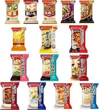 Amanofuus Free-Dried Miso Soup, Side Dish, Japanese and Western, Lunch, 30 Meals, Assorted Set, Instant Food, Ready-Made, Preserved Food, Domestic Dried Vegetables