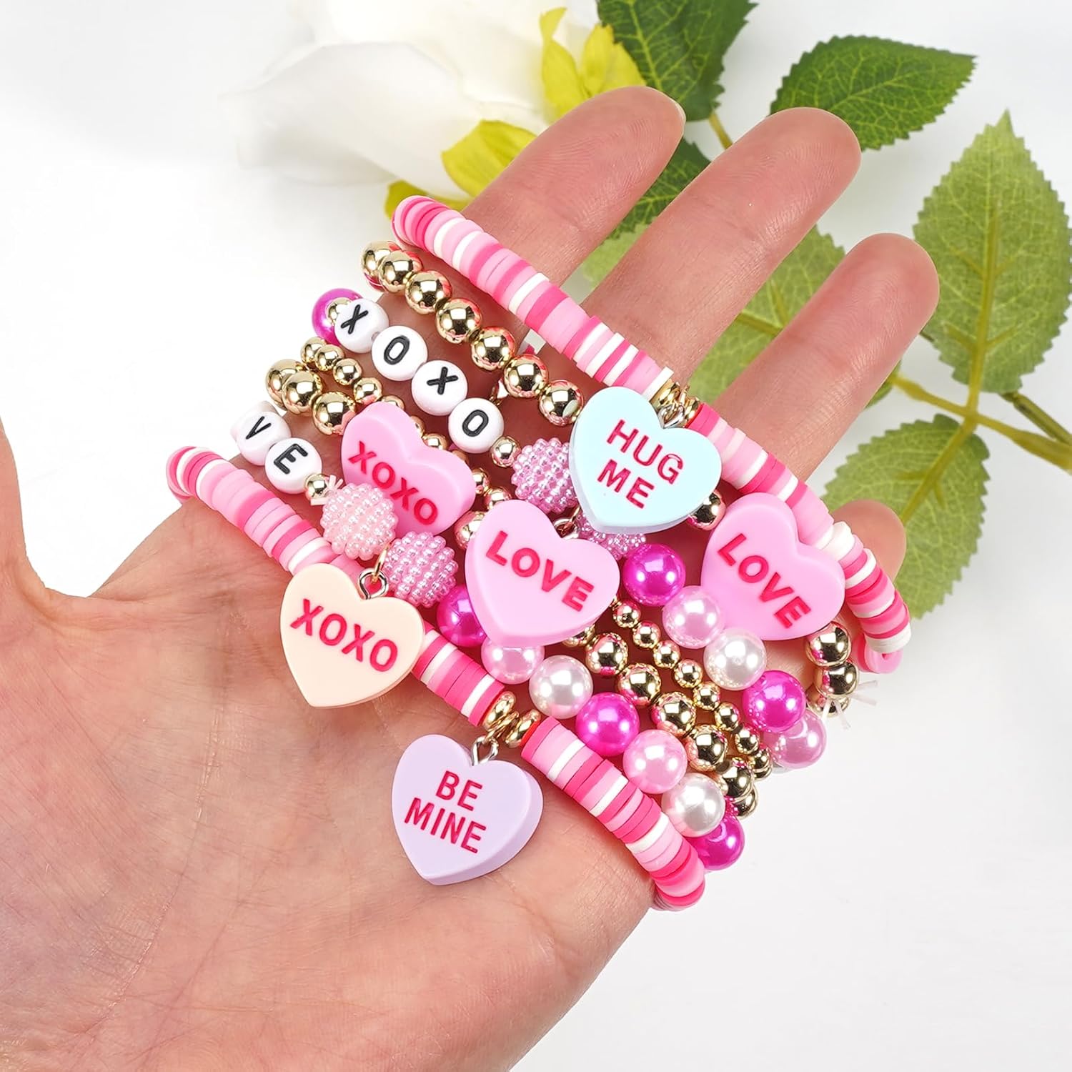 Ardorchid USA Flag Bracelets Valentine's Day Heishi Bracelets St. Patrick's Mardi Gras Beaded Bracelets Easter Rainbow Juneteenth Rasta Bracelets - Image 2