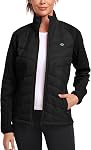 MoFiz Women's Insulated Hiking Hybrid Jacket Coat Stand Collar Full Zip Soft Fleece Thermal Running Outwear