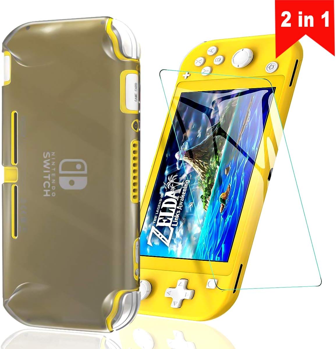 Protective Case Compatible with Nintendo Switch Lite, Grip Cover with Shock-Absorption and Anti-Scratch Design with 1 Tempered Glass Screen Protector Switch lite Case Cover Switch Lite Accessories