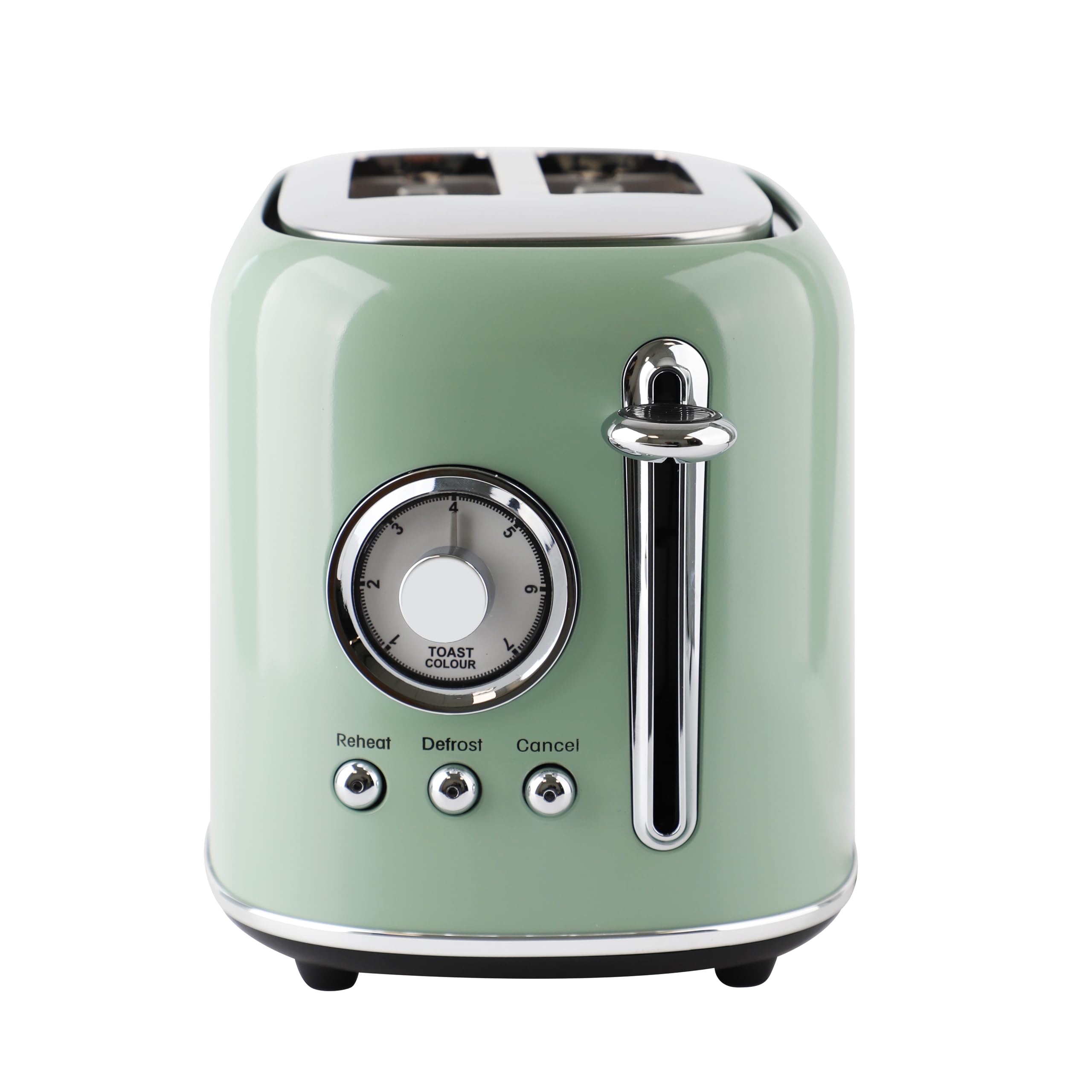 EMERIO Toster w stylu retro | 800 W | 2 kromki | 7 regulowanych stopni opiekania | nasadka na bułki | automatyczne centrowanie i wyłączanie | 3 w 1: rozmrażanie - podgrzewanie - anuluj | TO-133281
