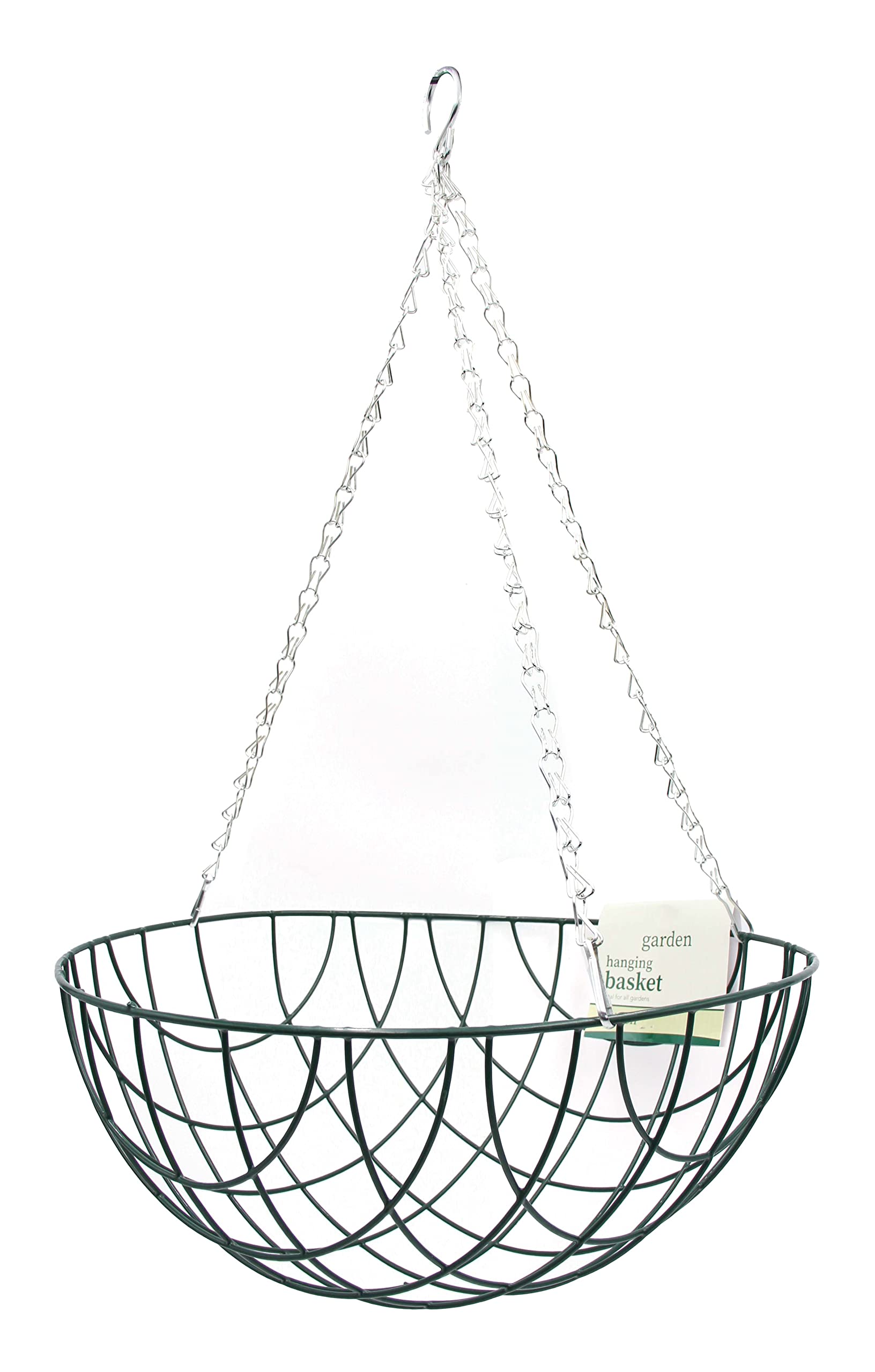 The STT GlobalHanging Plant Basket Pot 30cm (12'') with Three Point Chain and S-Hook for Indoor and Outdoor Use - A Complete Solution for Your Green Thumb Needs
