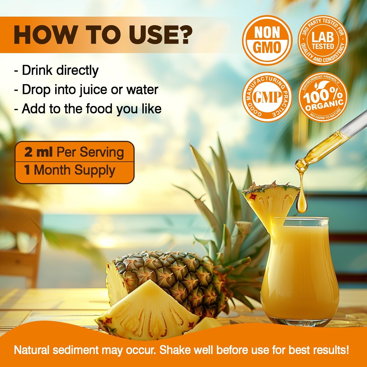 Liposomal Quercetin with Bromelain Liquid Drops, 8 in 1 Organic Quercetin 1000mg Supplements with Bromelain 500mg, Vitamin C, D3, Zinc, Elderberry, Turmeric for Immunity & Respiratory Health, 2 Fl Oz - Image 7