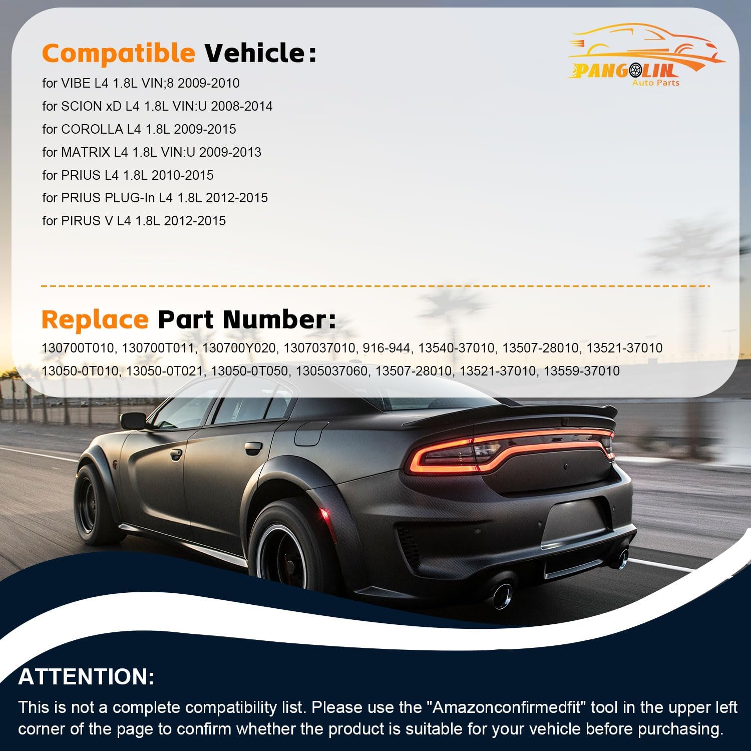 PANGOLIN Timing Chain Kit VVT Gear Sprocket Kit Compatible with Toyo-ta Corolla 2009-2015 Prius Matrix Scion XD Pontiac Vibe 1.8L 1ZR 2ZR Engine, Replacement OE 13050-0T010, 13050-0T021, 130700Y020