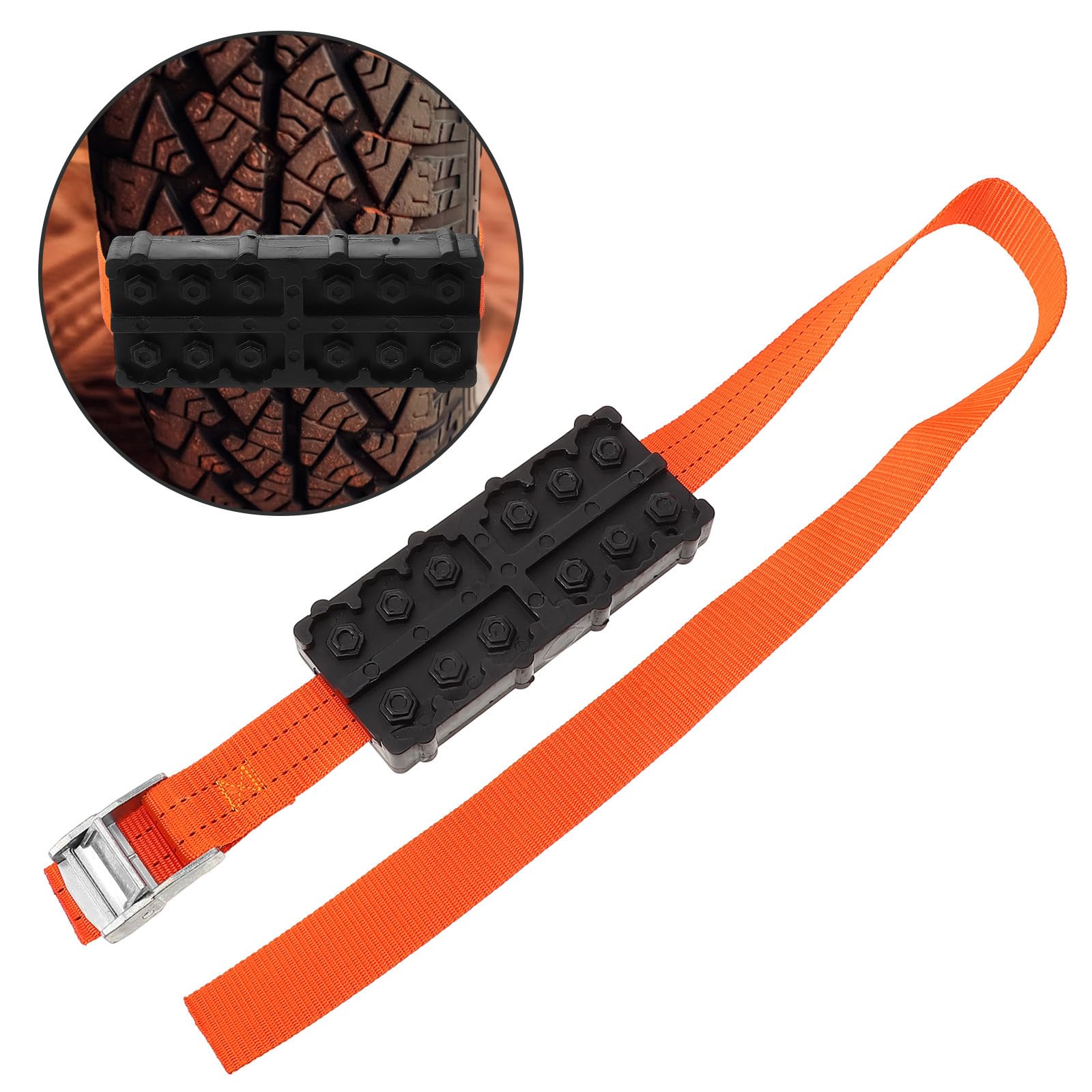 DECHOUS Tapis de Neige antidérapant d'urgence Plaque de Traction en Nylon pour pneus 2 pièces Utilisation Rapide sur Boue et Neige Véhicules Tout-