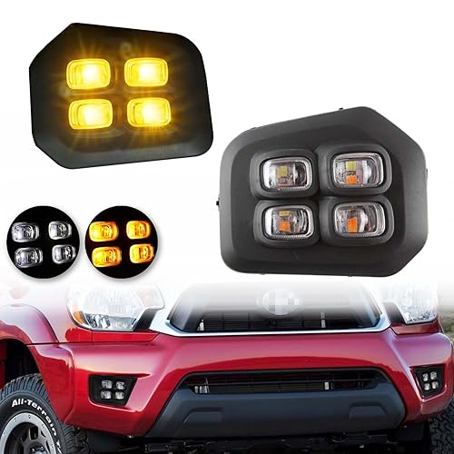 Switchback White/Amber LED Front Fog Daytime Running Lamp w/Dynamic Flash