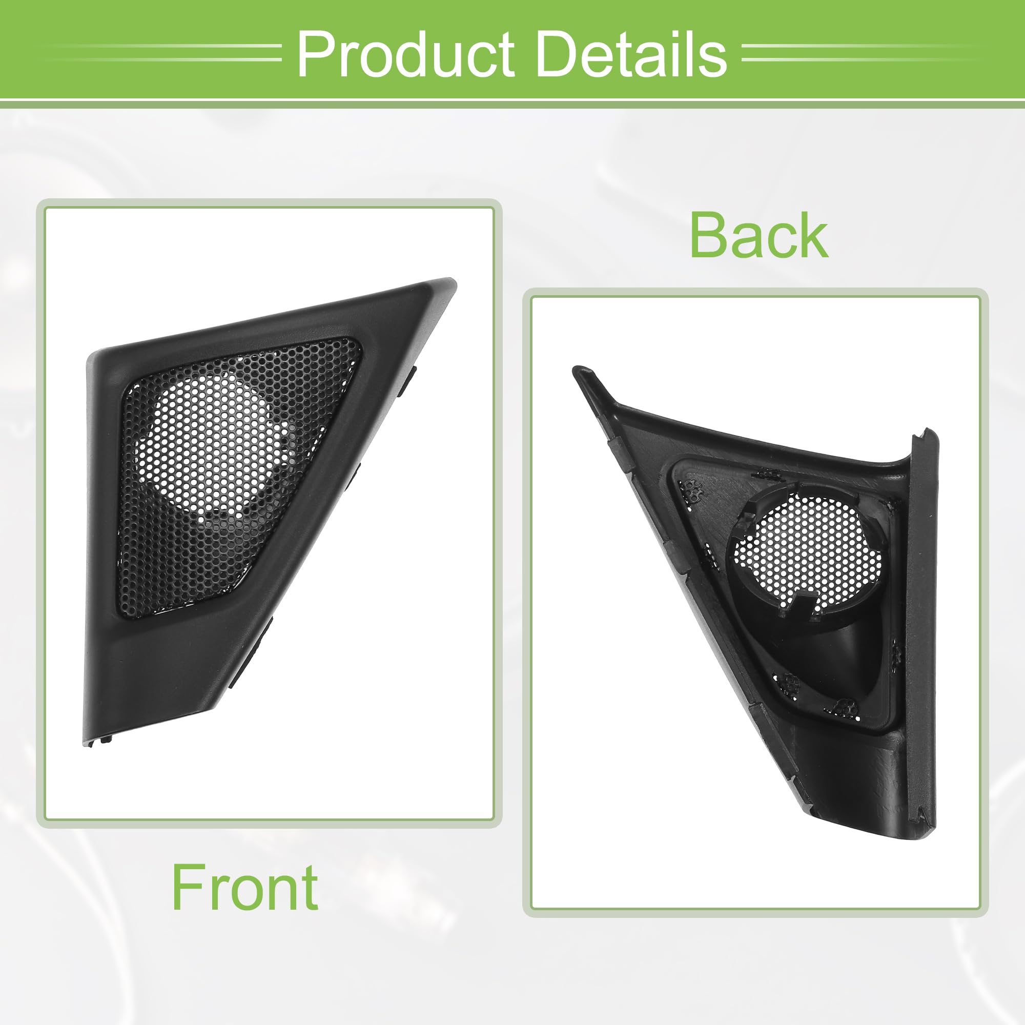 QUARKZMAN Cubierta De Altavoz De Puerta Delantera Interior Para Ventana Y Pilar A Para Bmw Serie 5 2009-2016 Con Destornillador Abs Negro - Paquete De 2