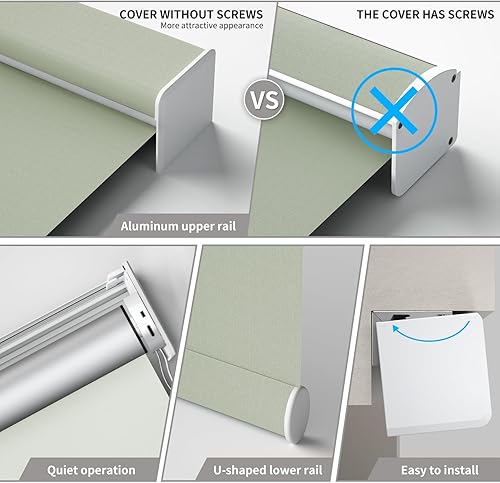 Miniatura 4 de MYshade - Persiana enrollable motorizada personalizada para ventana, control remoto, compatible con Alexa y Google Home, carga de panel USB con