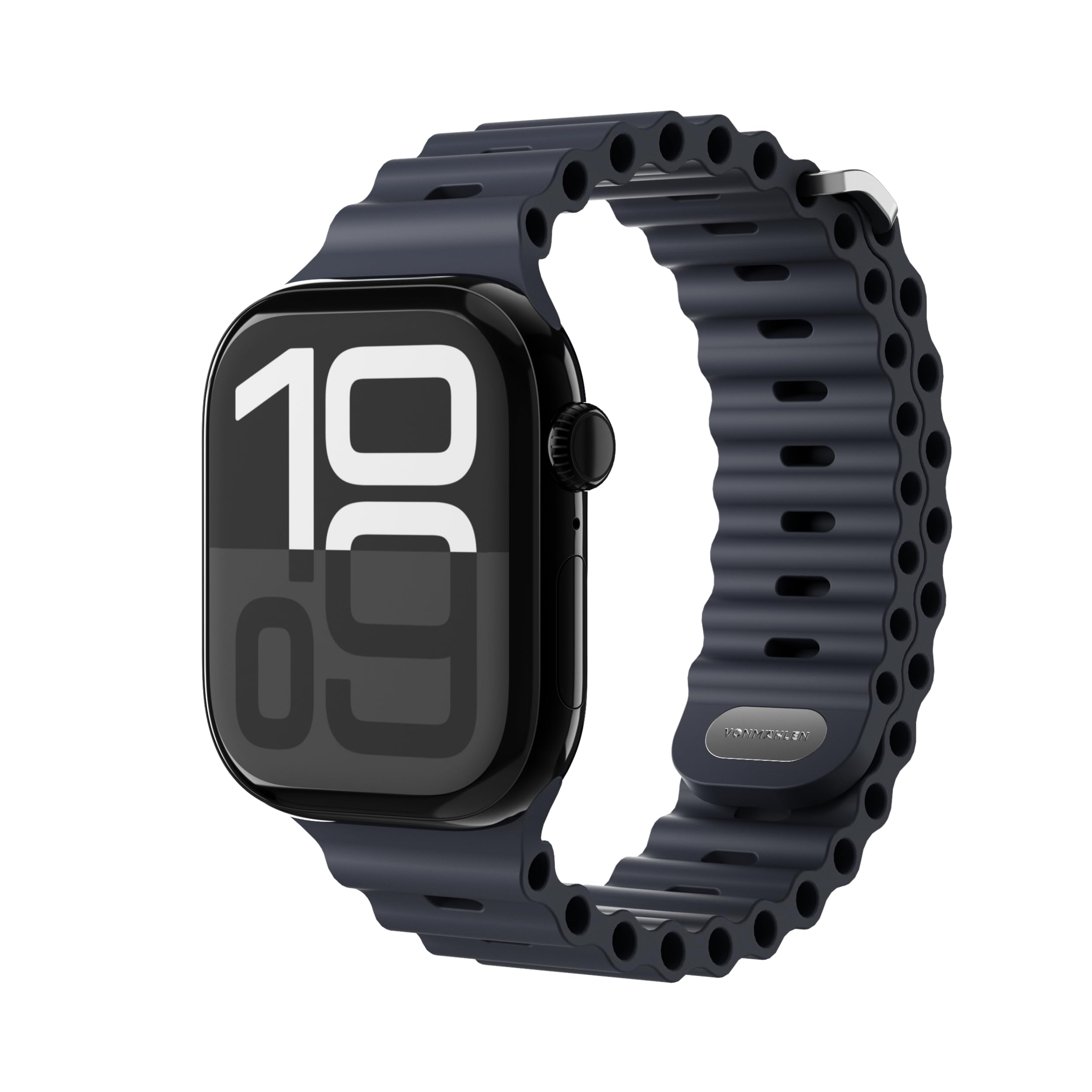 VONMÄHLEN Wave Band 2 - Wasserfestes Apple Watch Armband aus recyceltem Silikon - Sportliches Design - Sichere Passform