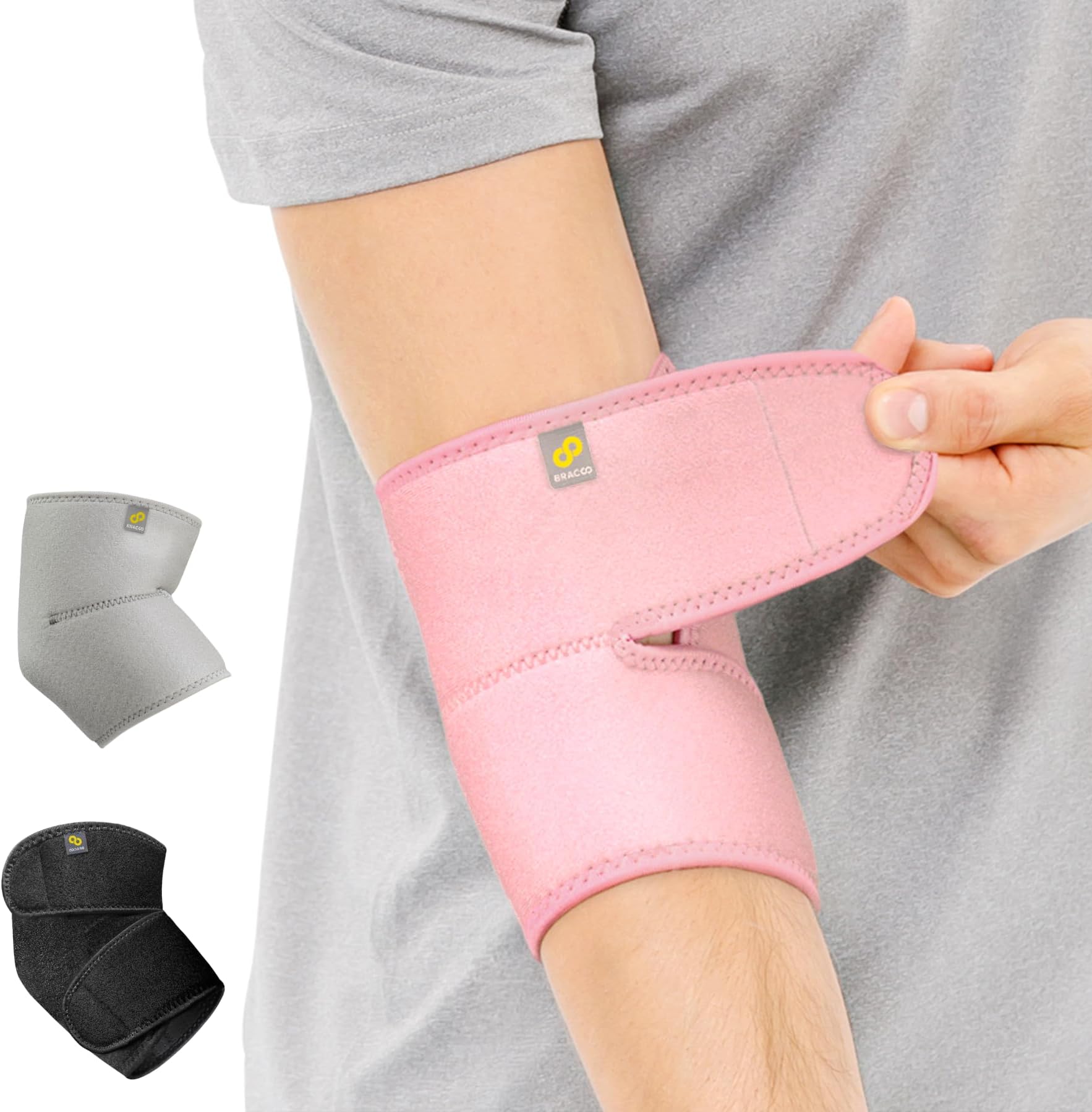 Elbow Support Brace, Men Women, Adjustable Neoprene Support Sleeve for Tennis, Golf, Pickleball, Weightlifting, ES10