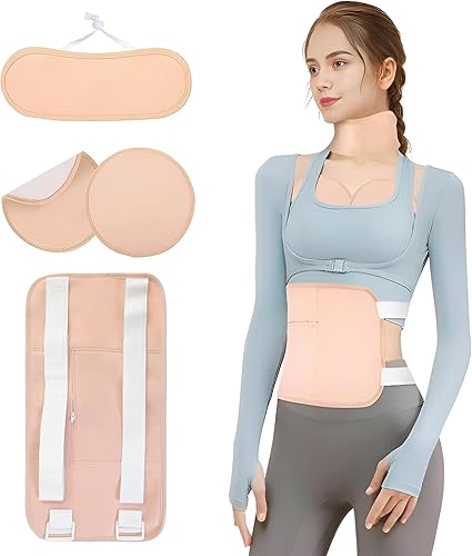 Paquete de aceite de ricino de algodón orgánico, 4 piezas ajustables y reutilizables, juego de parches de aceite de ricino anti fugas para tiroides,