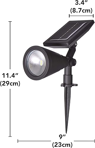 Miniatura 2 de Sterno Home GL40460 - Kit de luz solar LED negra para exteriores, montaje en tierra o pared, iluminación de seguridad impermeable para paisaje con