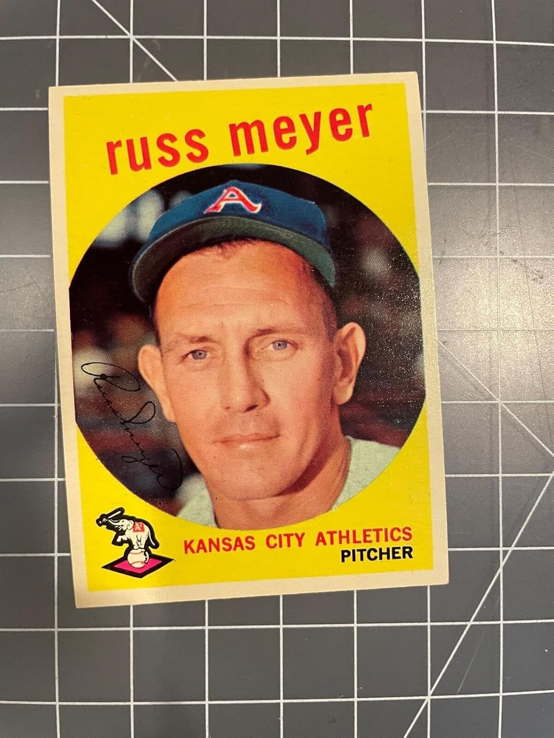 1959 Topps #482 Russ Meyer Kansas City A's Athletics Baseball Card Nm+ - Slabbed Baseball Cards