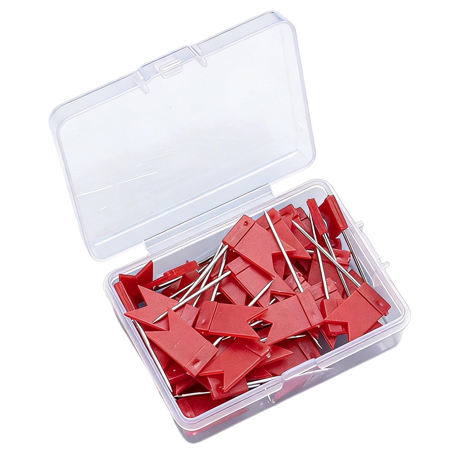 of 100 Colorful Flag Shaped Push Pins Set Assorted Color Thumbtacks for Wall Maps Cork Boards and Offices Displays Flag Pins Push