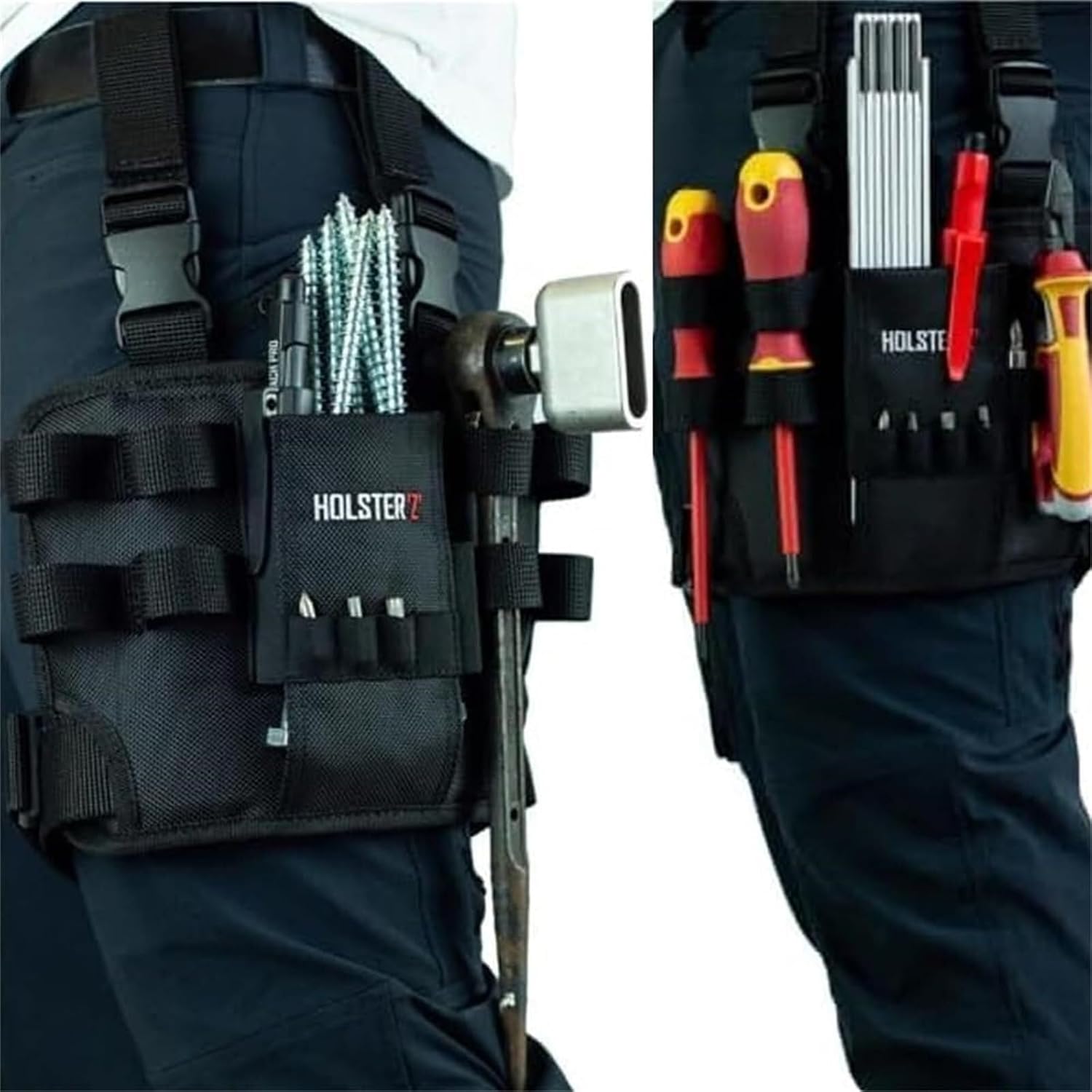 Holster Z Leg Tool Pouch with Belt Clip,Dach Pro Holster Z 2.0 Tools,Holster Z Leg Tool Pouch, Multifunction Tool Bag Belt for Men(2Pcs)