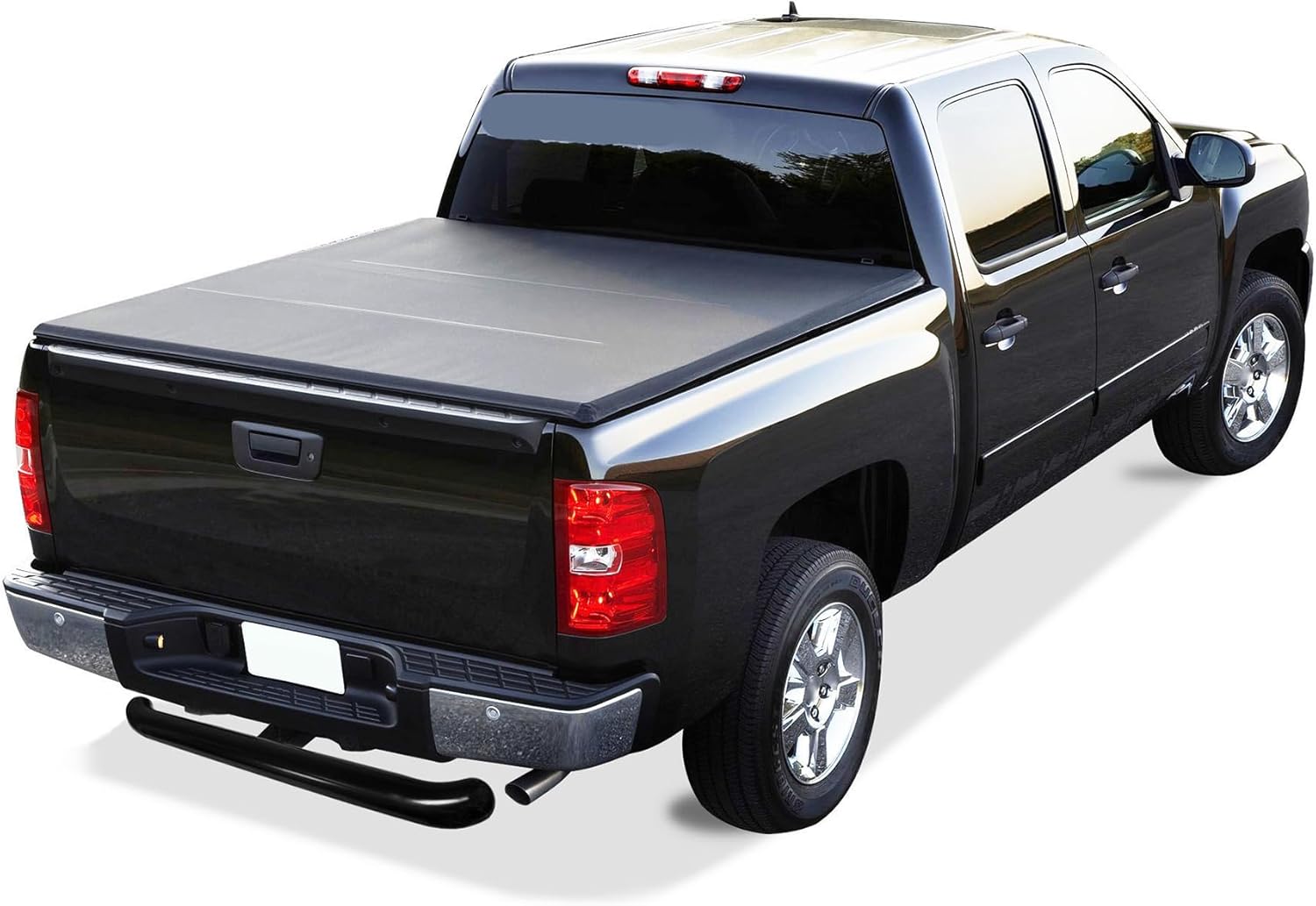 Black Horse 3" tube diameter Textured Black Tow Hitch Step Rear Bumper Guard Protector Compatible with all truck and SUVs equipped with 2" Receivers come with hitch pin and Anti-Rattling kit -RBP1000A