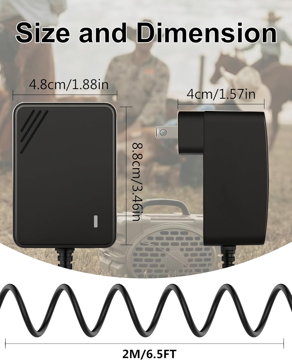 Speaker Charger for Turtlebox Gen 2 & Gen 3: Loud! Replacement with Turtle Box Outdoor Bluetooth 5.0 Audio Power Cord, LED Indicator, Cable Length 6.5FT, with Ferrite Ring - Image 7