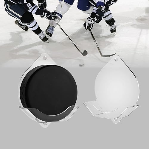 Miniatura 5 de Cosmos Soporte de pared para pared, 2 unidades, para decoración y almacenamiento de discos de hockey sobre hielo, disco de hockey coleccionable y