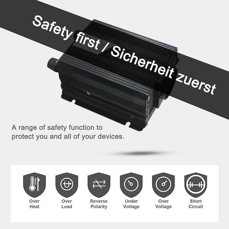 Yinleader 400W Inverter 12V 220V USB Portokkal Autóhoz Kempinghez