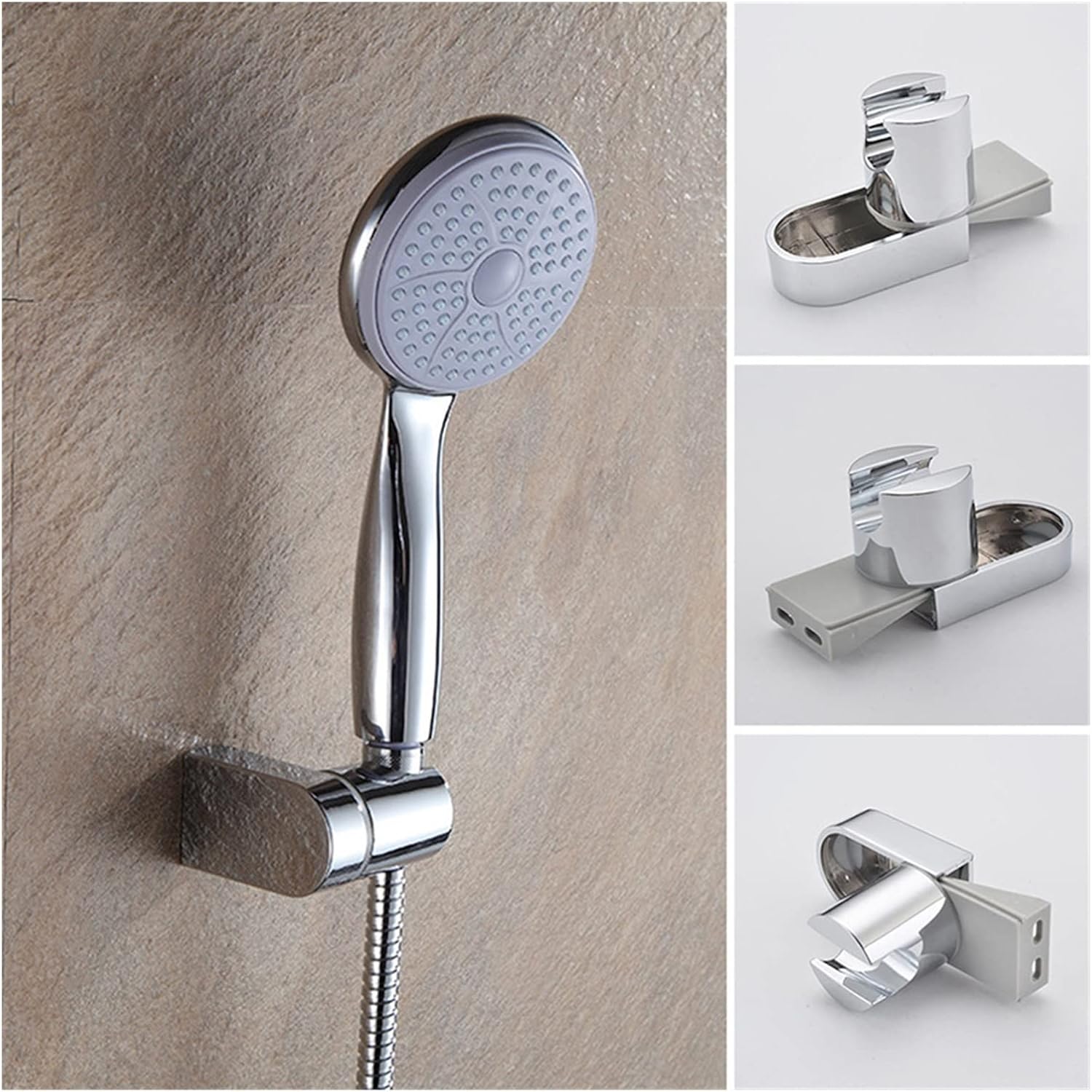 1Pcs Adjustable ABS Chrome Handheld Shower Holder Bracket Rail Bracket Slider Wall Mounting for Head Shower Installation Bracket