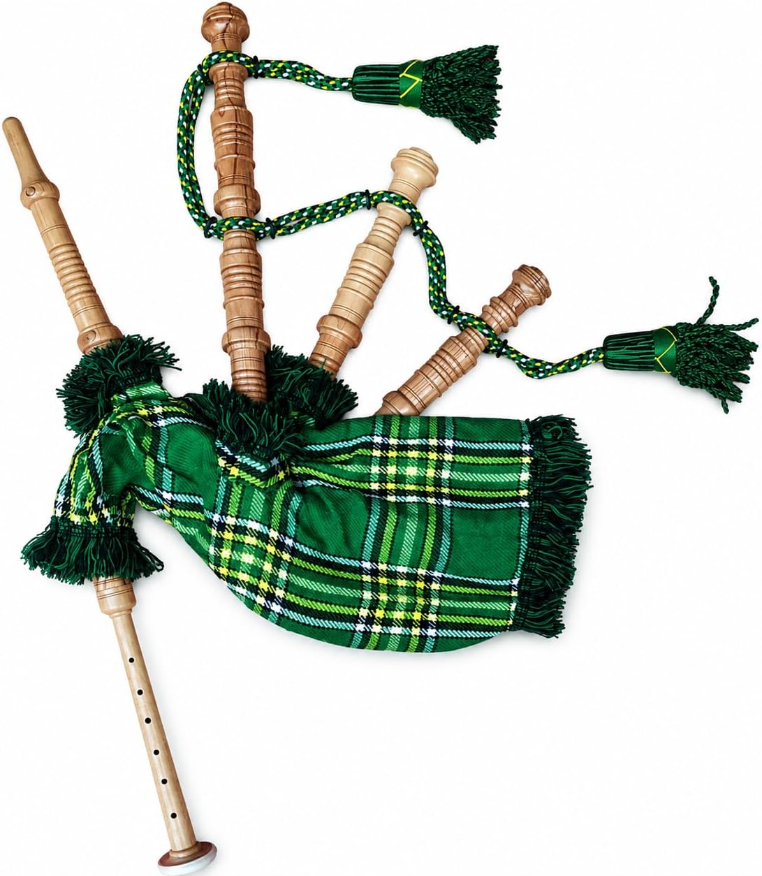 McWilliams Mini Miniature Bagpipe, Bagpipe for Beginners Playable Mini Gift (IRISH GREEN)