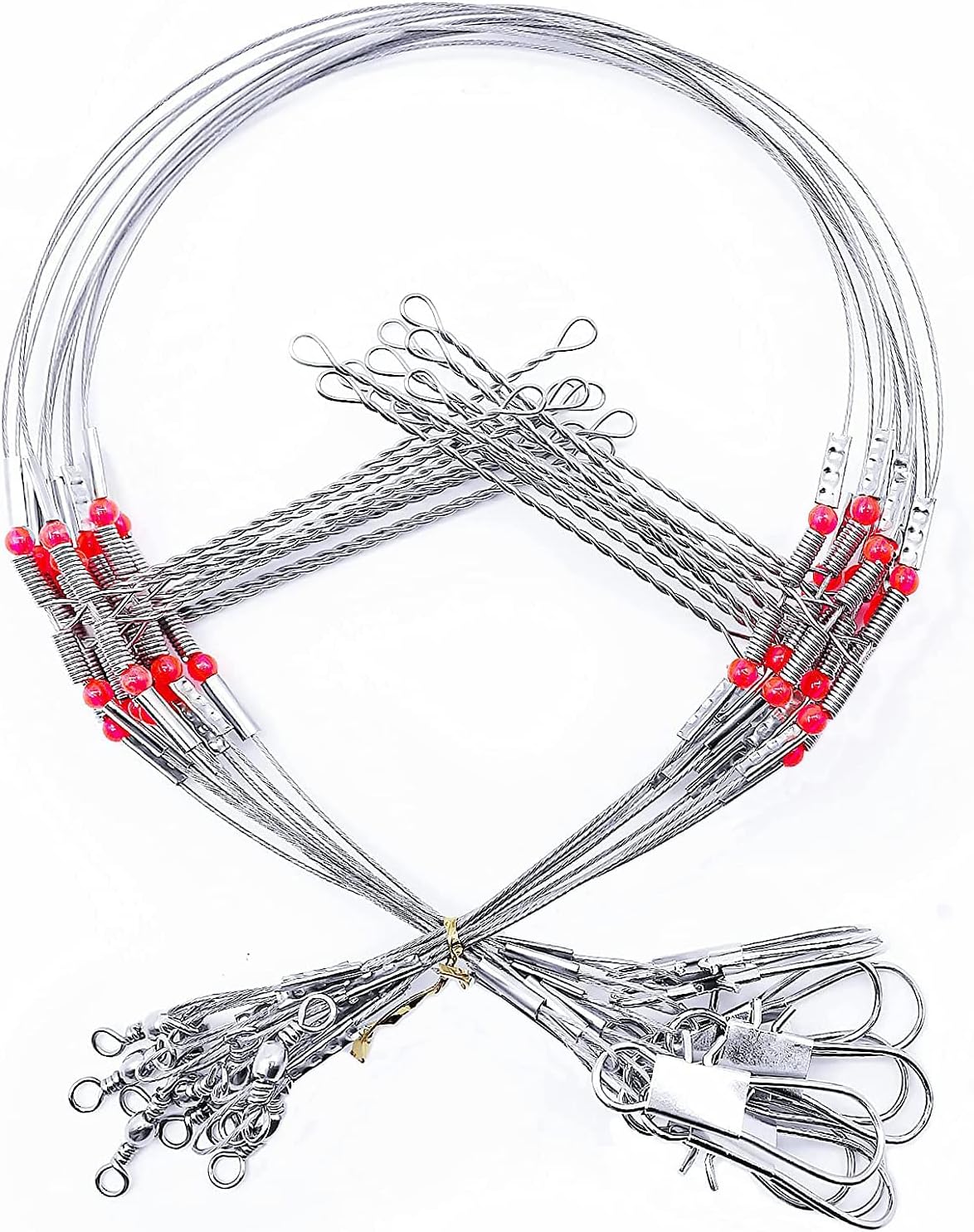 YOTO 24pcs Fishing Tackle Leaders,HiLow Rig,Double Arms