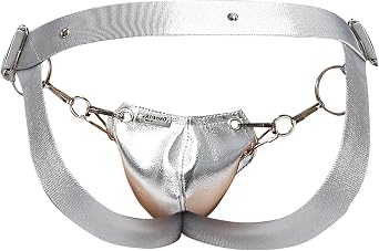 MALEBASICS DNGEON Snap Jockstrap Synthetic Leather Avant-Garde Style with Metal Rings One Size 1 Unit, Mens