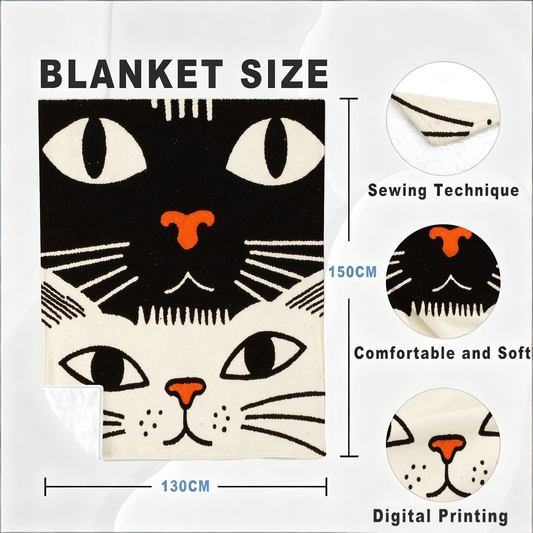 Coperta Pile Matrimoniale 240x260 cm Gatto dei Cartoni Animati, Coperta XXL Super Morbida Multiuso Come Copriletto o Plaid da Salotto, Calda e Leggera, Protezione dal Freddo, AW3132