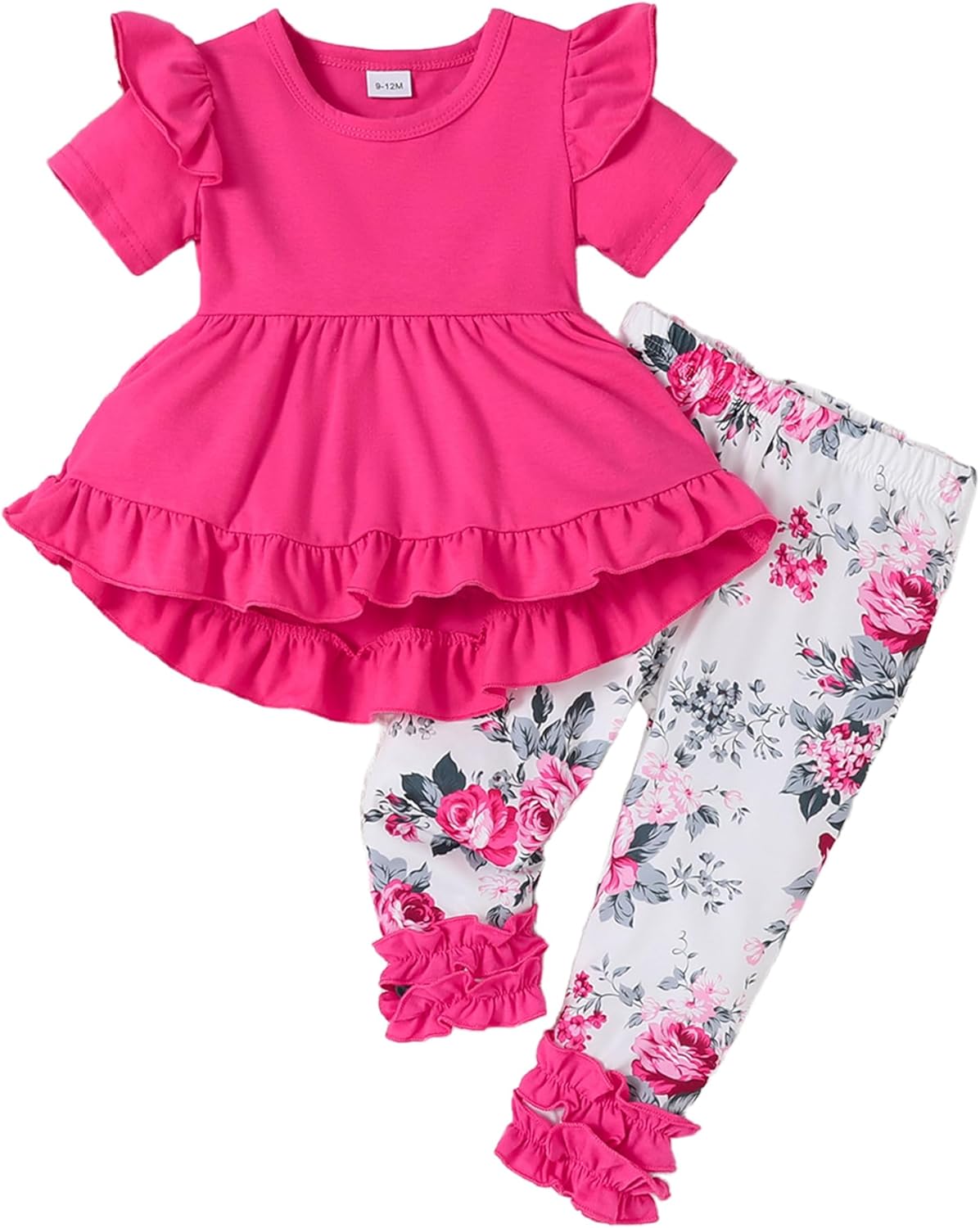 Baby Girl Clothes Infant Toddler Girl Outfit Long Sleeve Shirts Top Rufffle Pants Little Girls Clothes