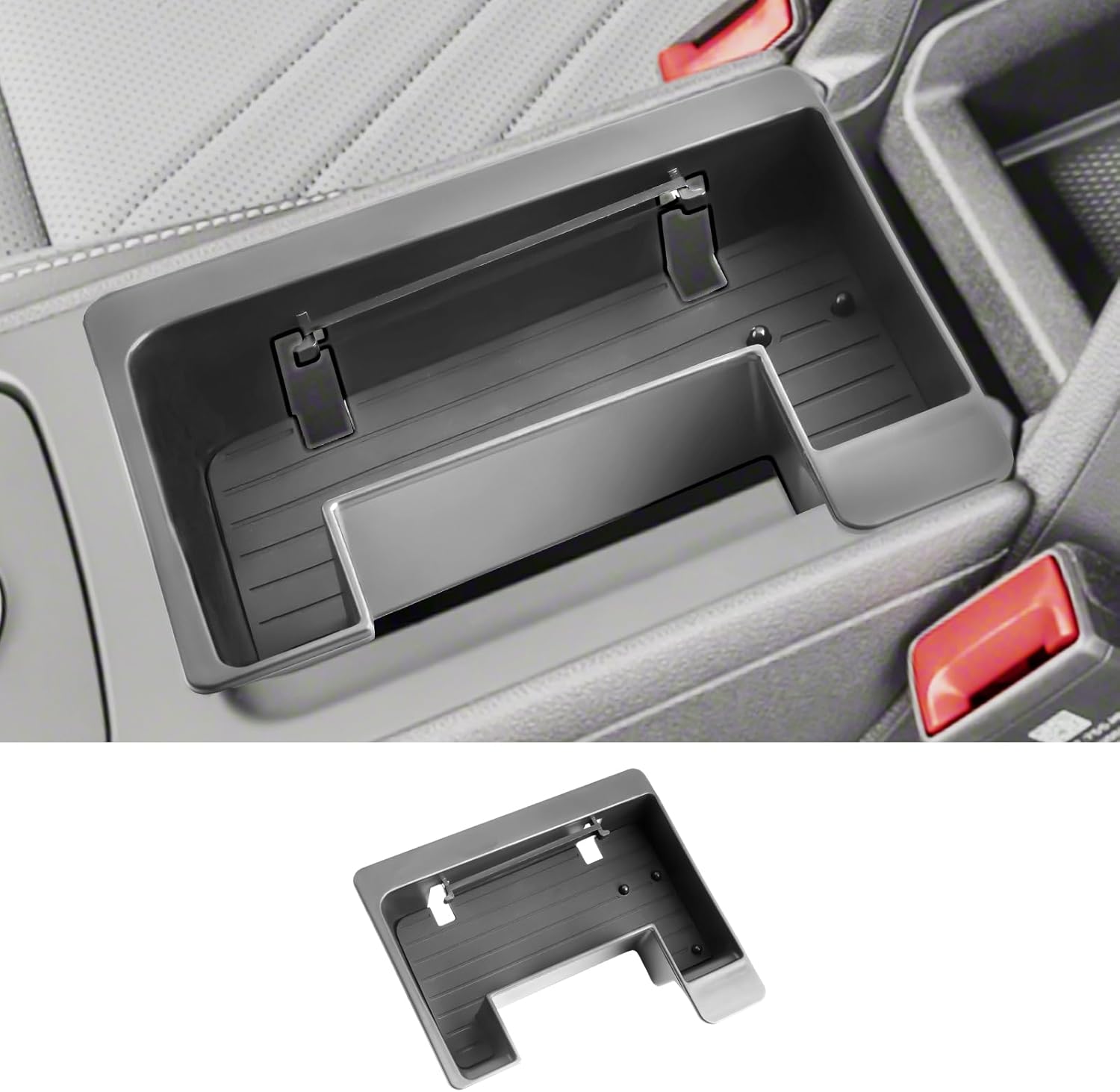 SHAOHAO for 2026 Volkswagen Tiguan Center Console Organizer Tray for 2025 2026 Volkswagen Tiguan Accessories (S/SE/SE R-Line Black/SEL R-Line) Console Tray 2026 Tiguan Secondary Storage Box Organizer