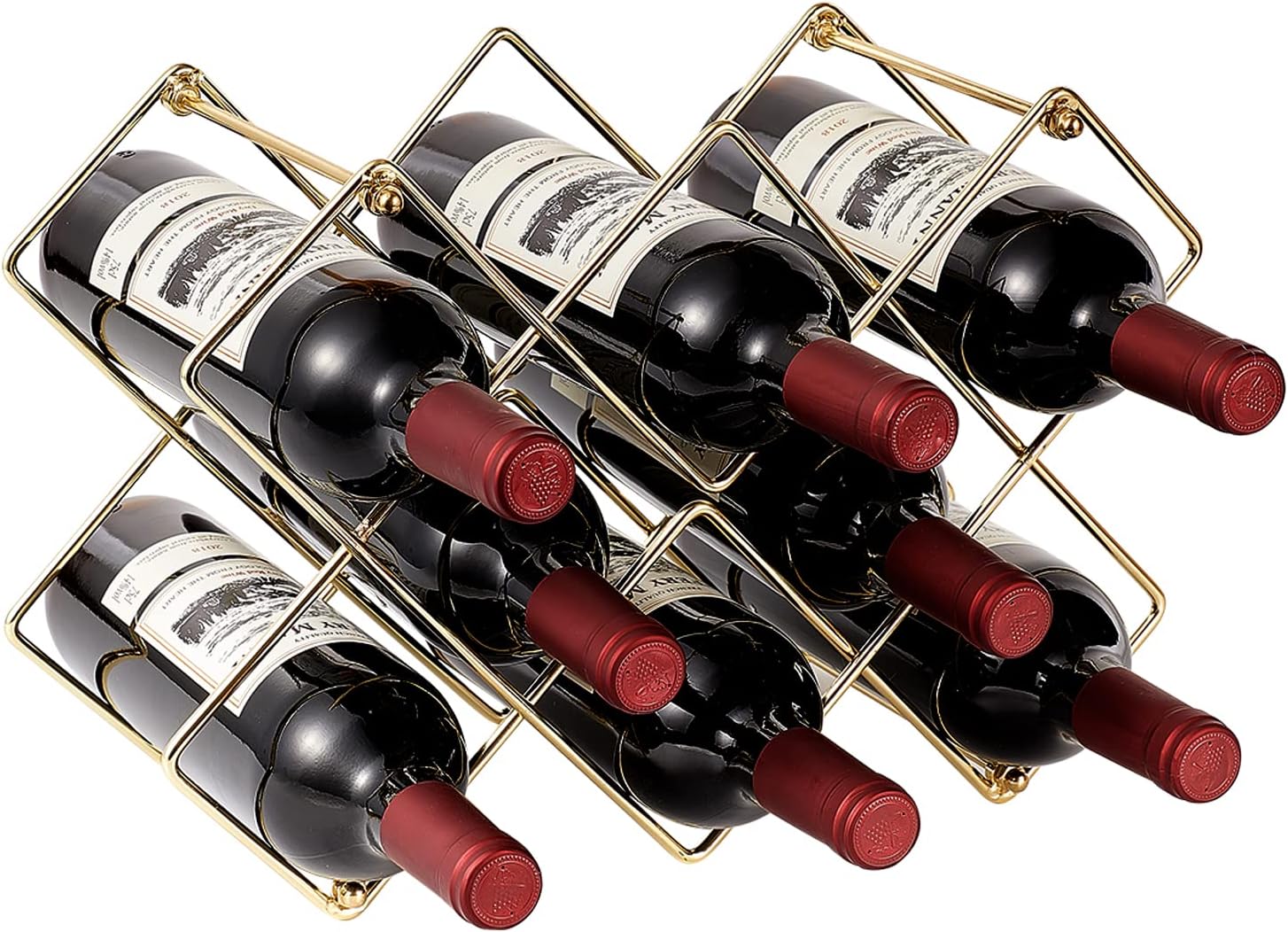 Detachable Wine Rack, 10 Bottle Modern Metal Wine Storage Rack for