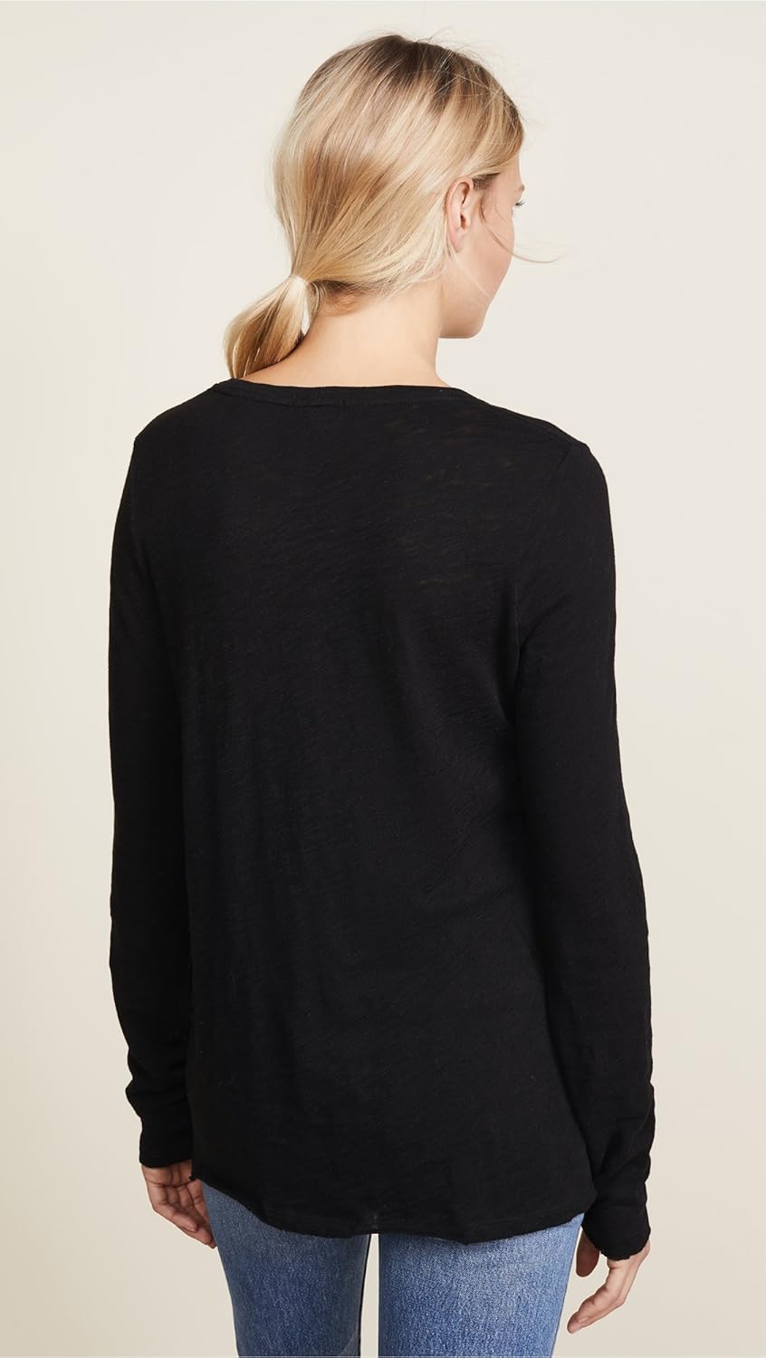 Anthony Thomas Melillo ATM Women's Long Sleeve Destroyed Wash Tee - Image 3