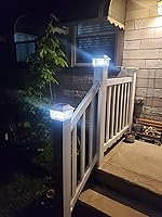 Vista 8 de Paquete de 4 luces solares blancas para tapa de poste, 50 lúmenes seleccionables en 3 colores (3000 K/4000 K/6000 K), se adapta a postes de vinilo