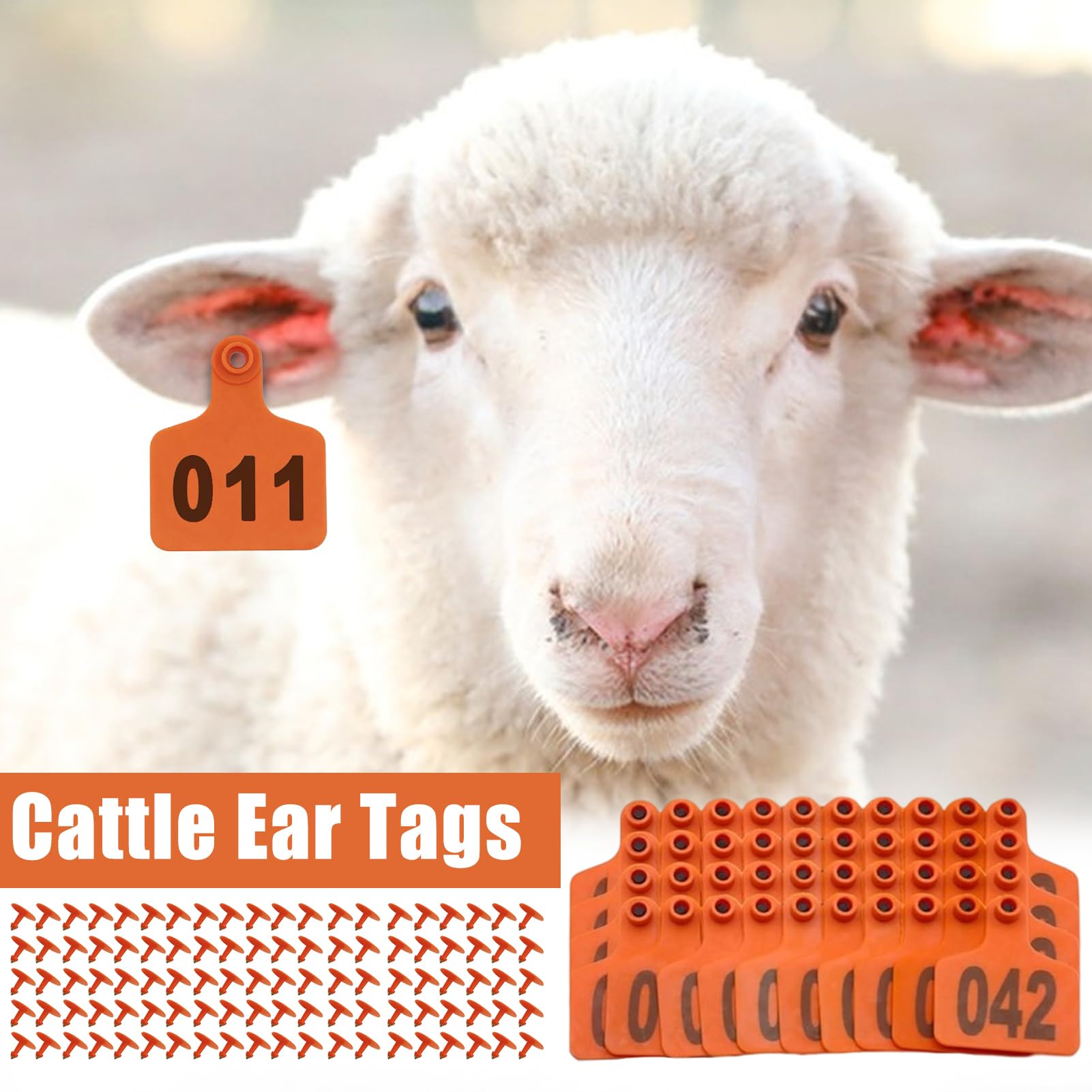 Boucles pour Oreilles de Bovins | Boucles d’Oreille Numérotées Pour Bétail | Numérotation 1-100 en Grasse, Fiche d'Identification et Traçabilité Animale pour Élevage