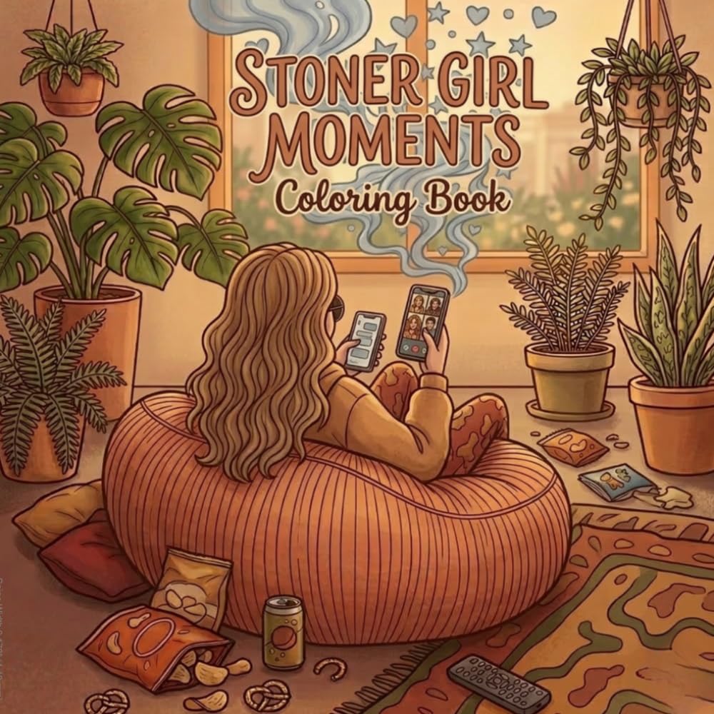 Stoner Girl Moments Coloring Book: A Simple and Cozy Bold Coloring Book for Girls & Women Paperback