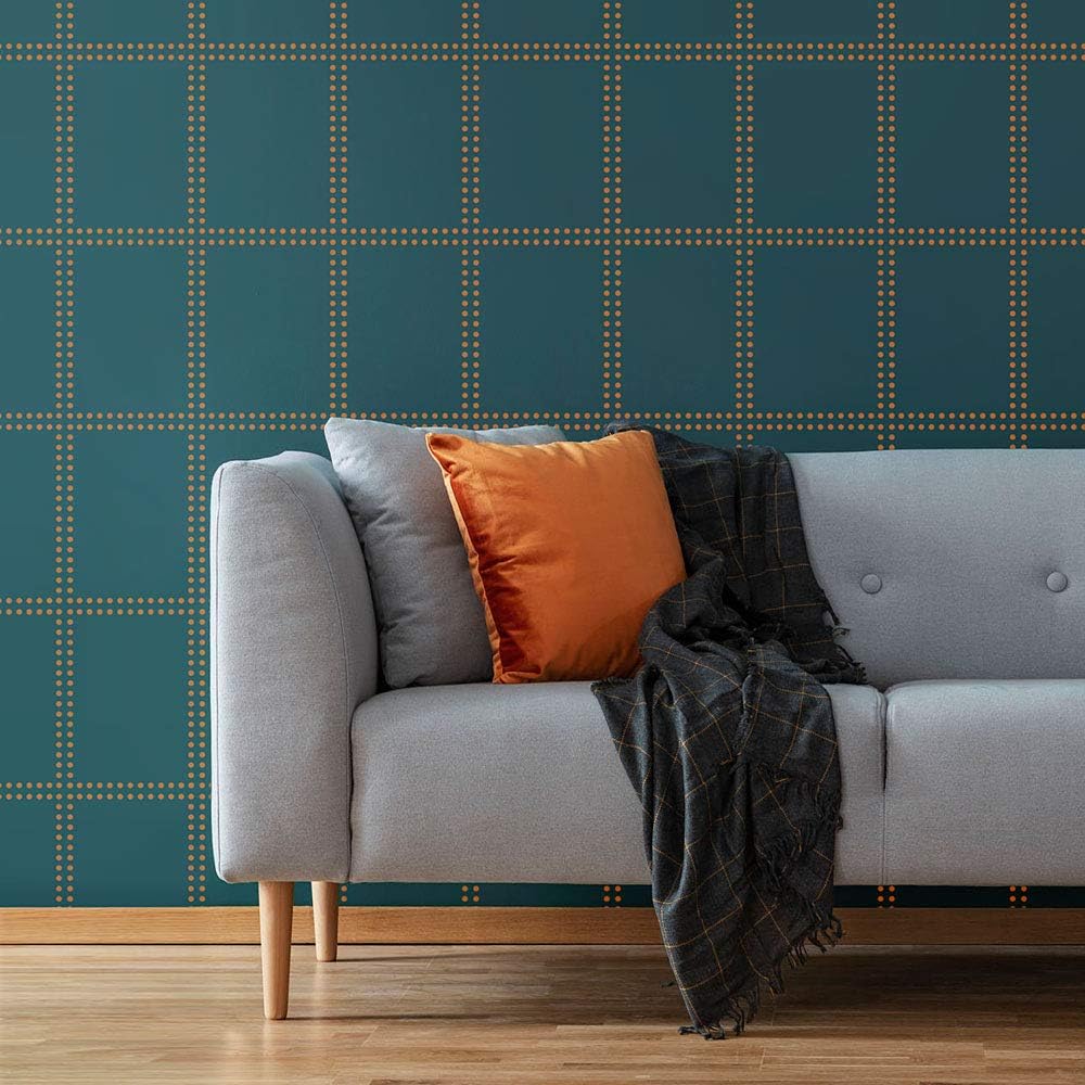 Studded Perfection Wall Stencil – Wall Painting Stencils for Easy Room Makeover – Large Stencil for Painting Walls – Stenciling Instead of Wallpaper Saves Money – Stencils for Walls