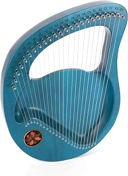 24-String Lyre Harp with Tuning Wrench Gift for Beginner MusicianEmerald Green Emerald green2