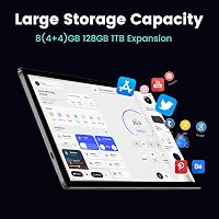 Azeyou Android 14 Tablet 10 hüvelykes, 8GB RAM + 128GB tárhely, Octa-Core processzor, WiFi 6 kapcsolat, 6000mAh akkumulátor, ezüst 6