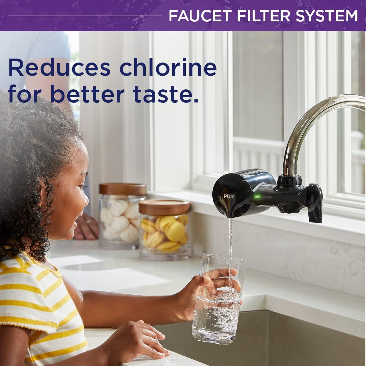 PUR PLUS Faucet Mount Water Filtration System, Black – Horizontal Faucet Mount for Crisp, Refreshing Water, PFM100B : Everything Else