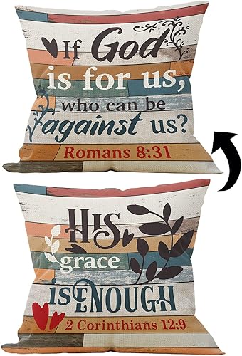 Mancheng-zi Regalos de Jesús, regalos de la Biblia para mujeres, regalos de la Biblia, fundas de almohada con versículos de la Biblia de 18 x 18,