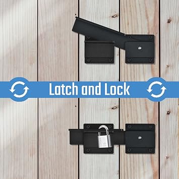7 Outdoor Gate Latch Lock for Wooden Fence with Padlock Hole