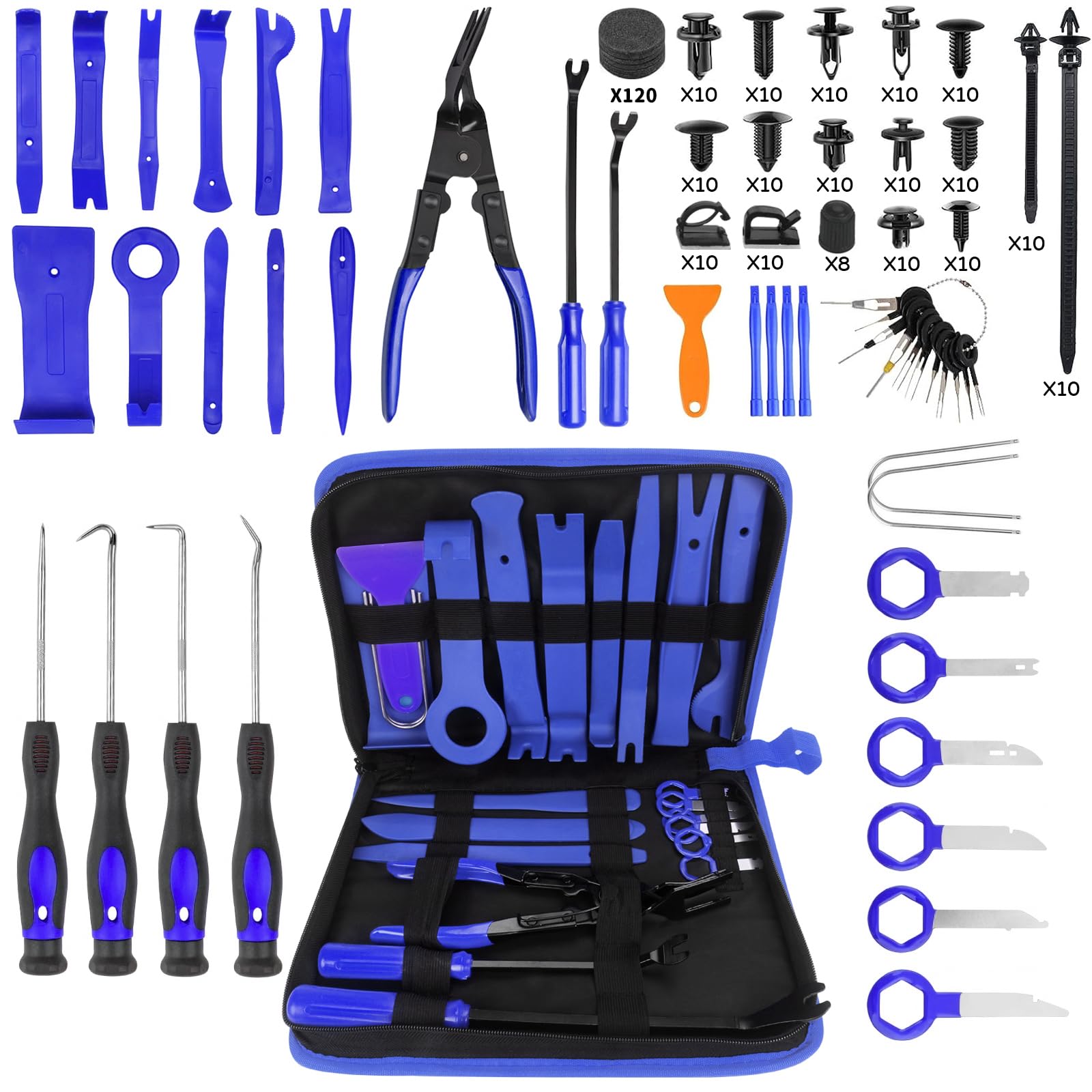 SHTALHST 330 Stück Auto Demontage Werkzeug, Hebelwerkzeug Auto, Fahrzeug Demontage Zierleistenkeile, Kunststoff Demontage Werkzeug, Verkleidungswerkzeuge Kfz für Türverkleidung Radio und Platten.