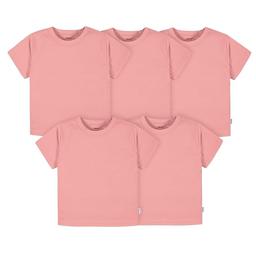 Casual Pacote com 5 camisetas sólidas de manga curta Jersey 160 g/m², Gerber, bebê-unissex