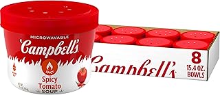Campbell’s Spicy Tomato Soup, 15.4 oz Microwavable Bowl (Pack of 8)
