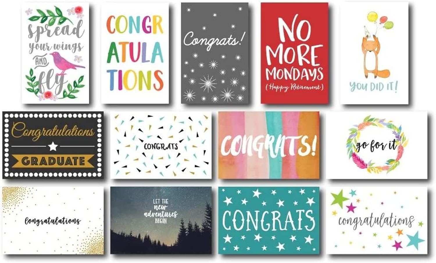 36 Pack Assorted All Occasion Greeting Cards with Envelopes - Featuring Congratulations Cards for Engagement Wedding - 4 x 6 Inches